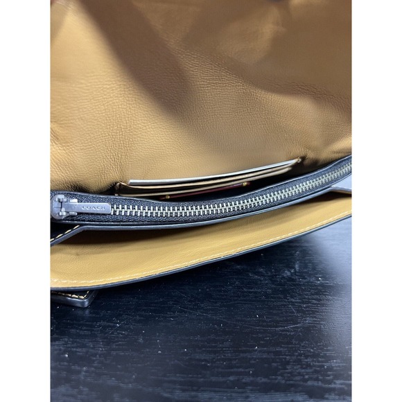 NWT Coach Tea Rose Leather Clutch Wristlet Black Red White Blue 58181 RARE!! - Picture 11 of 13